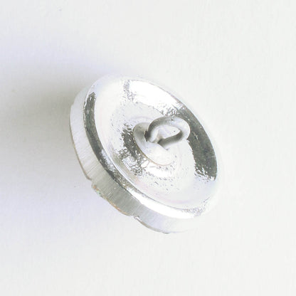 Flower and Leaves Button - Volcano with Silver Accents