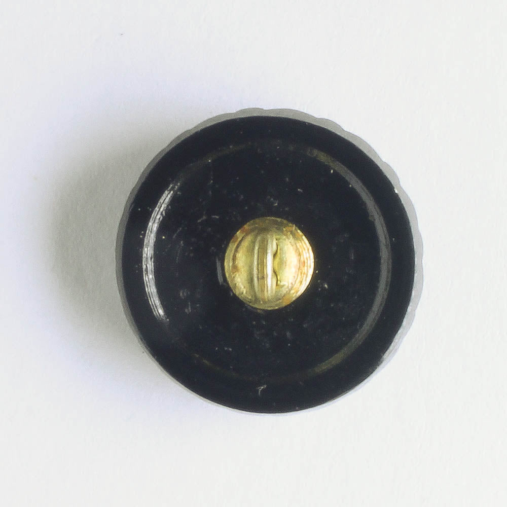 Collarett Button - Black with Gold and Silver Accents