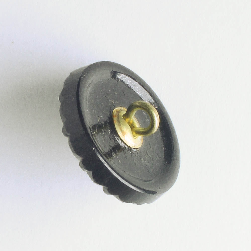 Collarett Button - Black with Gold and Silver Accents