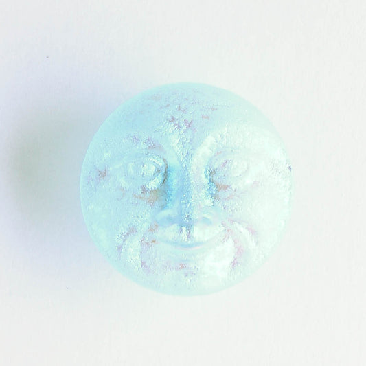 Moon Face Button - Medium Sky Blue with a Matte and AB Finish
