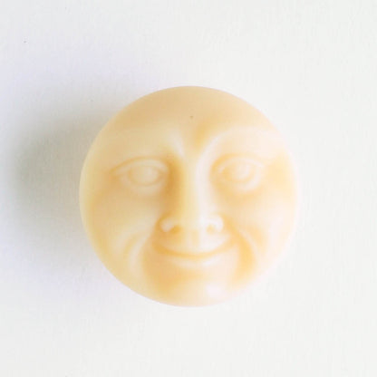 Moon Face Button - Bone with Mattte Finish