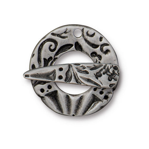 Flora Toggle Clasp -  Antique Pewter