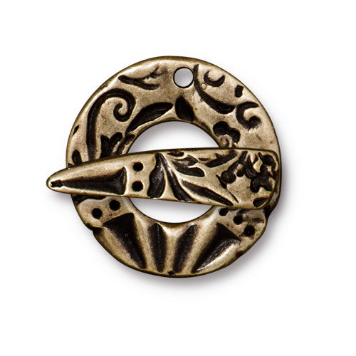 Flora Toggle Clasp - Brass Oxide
