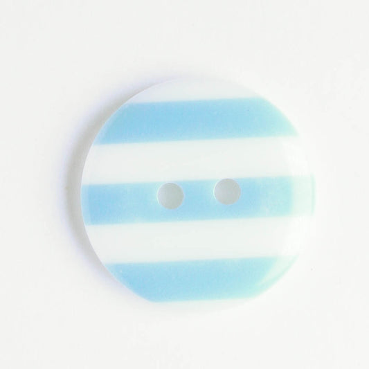 Button - Blue Stripes- Plastic