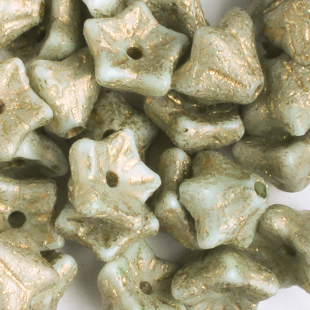 5x8mm Bell Flowers - Gray and gold with an Etched Finish