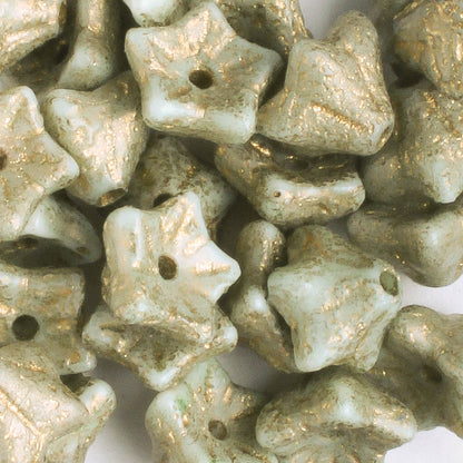 5x8mm Bell Flowers - Gray and gold with an Etched Finish