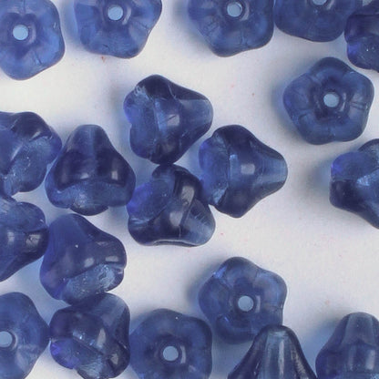 5x6mm Bell Flower - Blue - qty 25