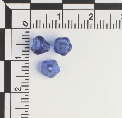 5x6mm Bell Flower - Blue - qty 25