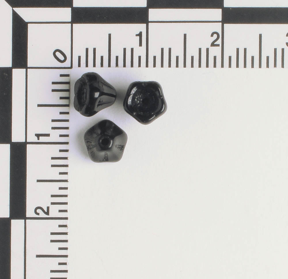 5x6mm Bell Flower - Black - qty 25
