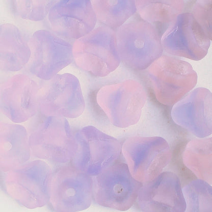 5x6mm Bell Flower - Pink/Blue - qty 25