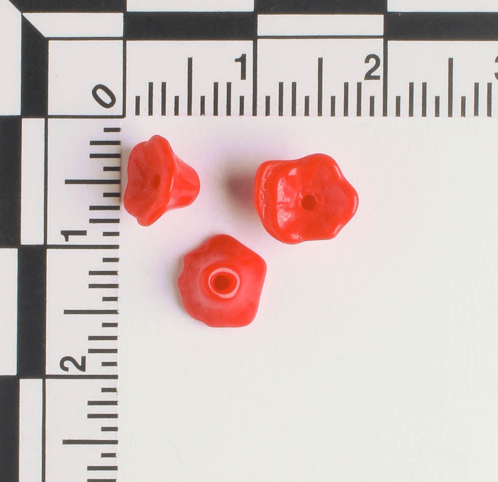 4x6mm Bell Flower - Red - qty 25