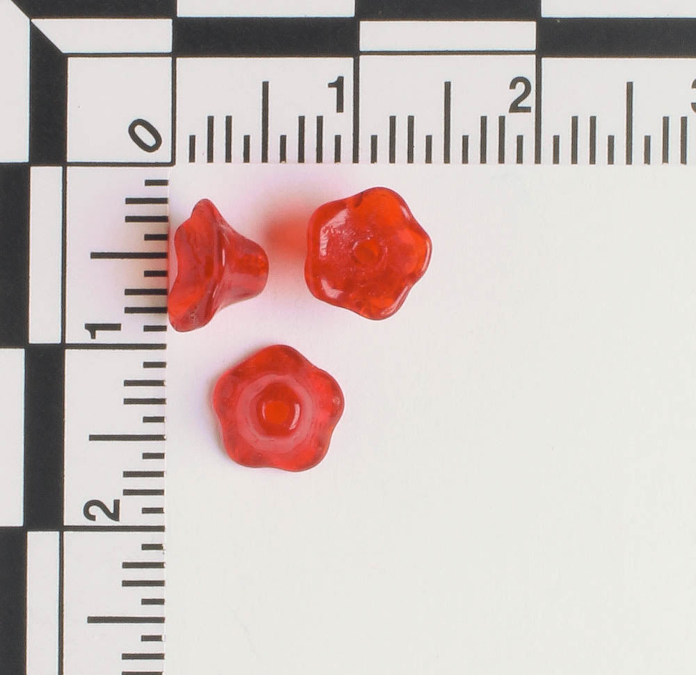 4x6mm Bell Flower - Red - qty 25