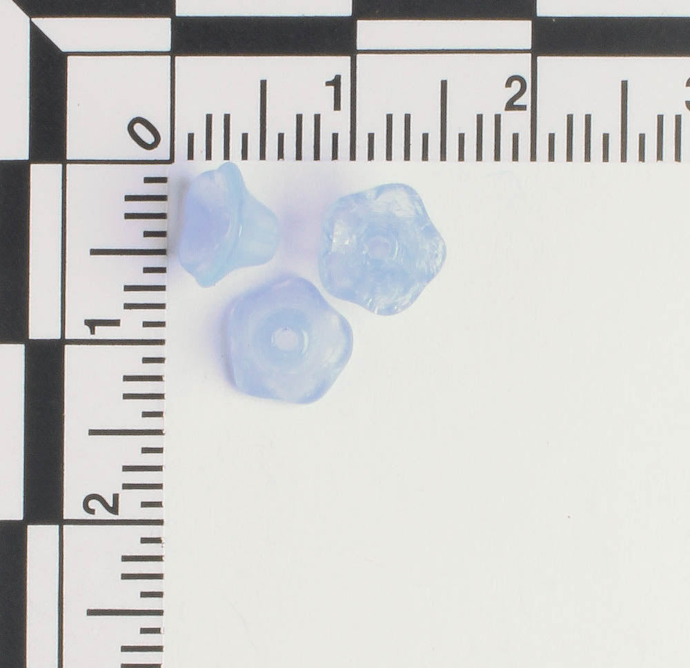 4x6mm Bell Flower - Milky Blue - qty 25