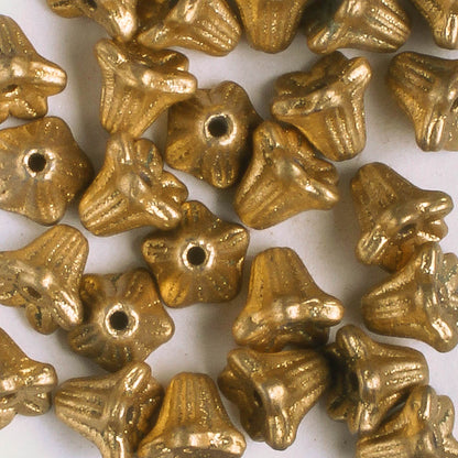 5x6mm Bell Flower - Gold - qty 25