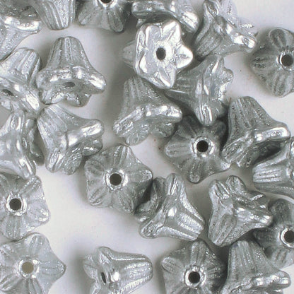 5x6mm Bell Flower - Silver - qty 25