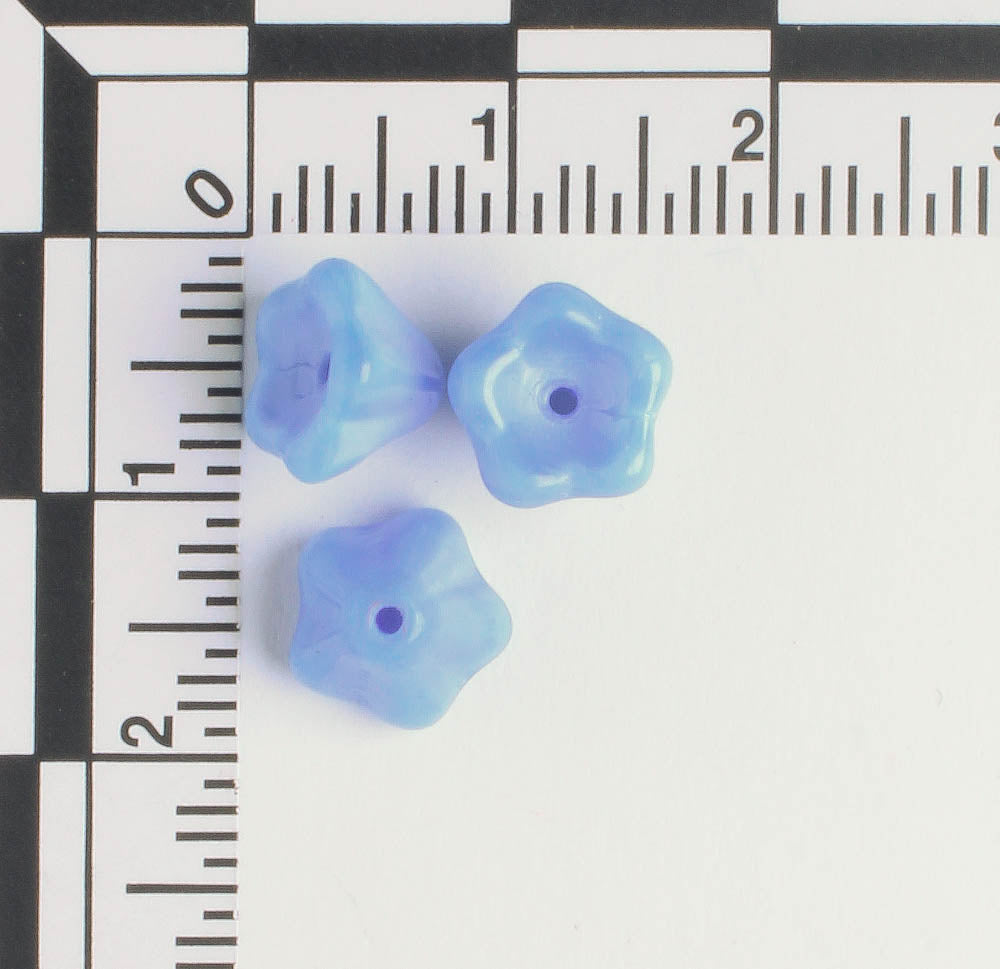 5x8mm Bell Flower - Blue - qty 25