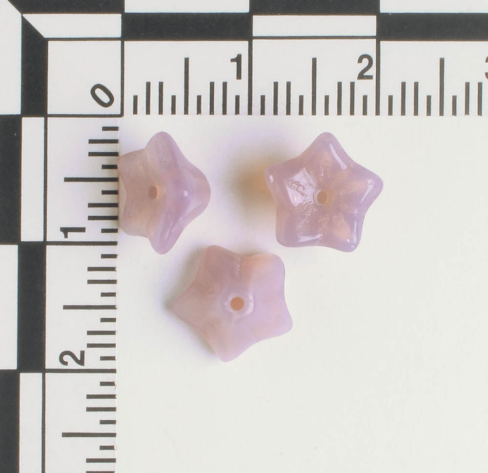 5x8mm Bell Flower - Milky Purple - qty 25
