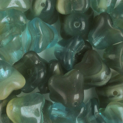 5x8mm Bell Flower - Green and Brown - qty 25