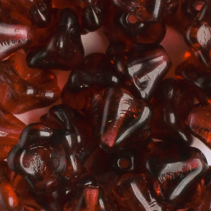 5x8mm Bell Flower - Cranberry - qty 25