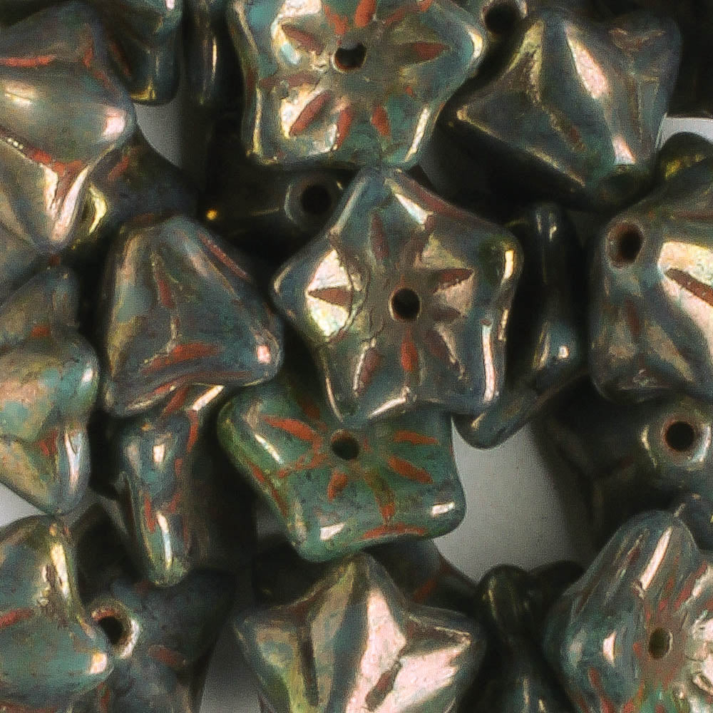5x8mm Bell Flower - Bronze Luster - qty 25