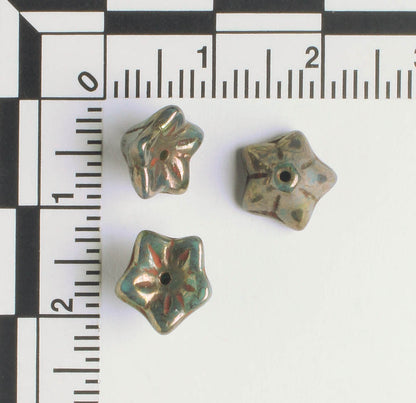 5x8mm Bell Flower - Bronze Luster - qty 25