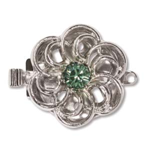 Box Clasp - Silver with Ernite Crystal