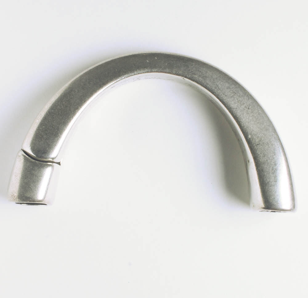 Licorice Leather Magnetic Half Cuff Clasp, 10x6mm