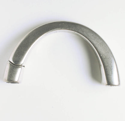 Licorice Leather Magnetic Half Cuff Clasp, 10x6mm