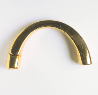 Licorice Leather Magnetic Half Cuff Clasp, 10x6mm