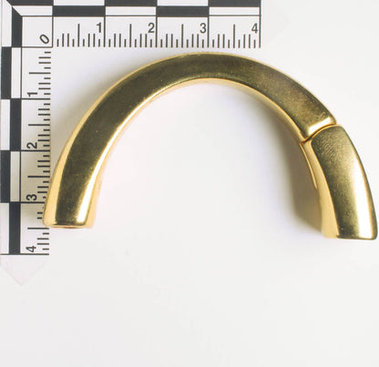 Licorice Leather Magnetic Half Cuff Clasp, 10x6mm