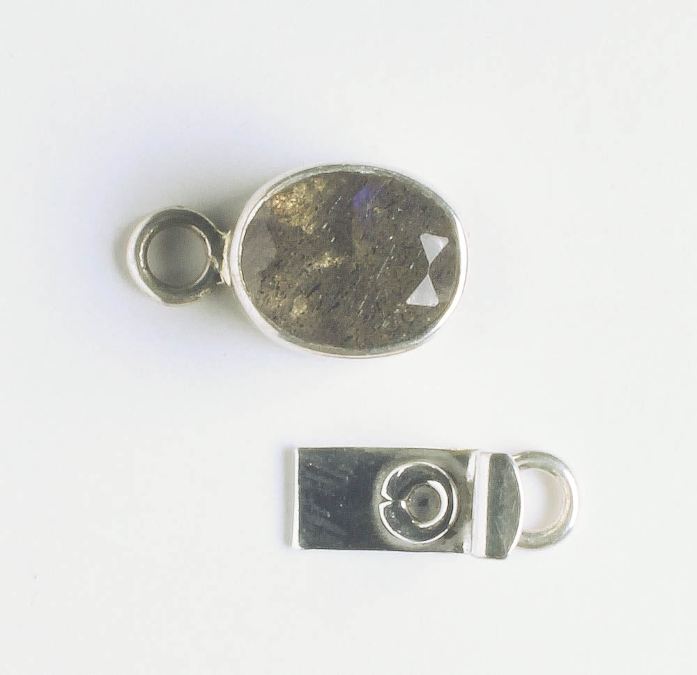 Single Strand Box Clasp - Sterling - 22x10mm