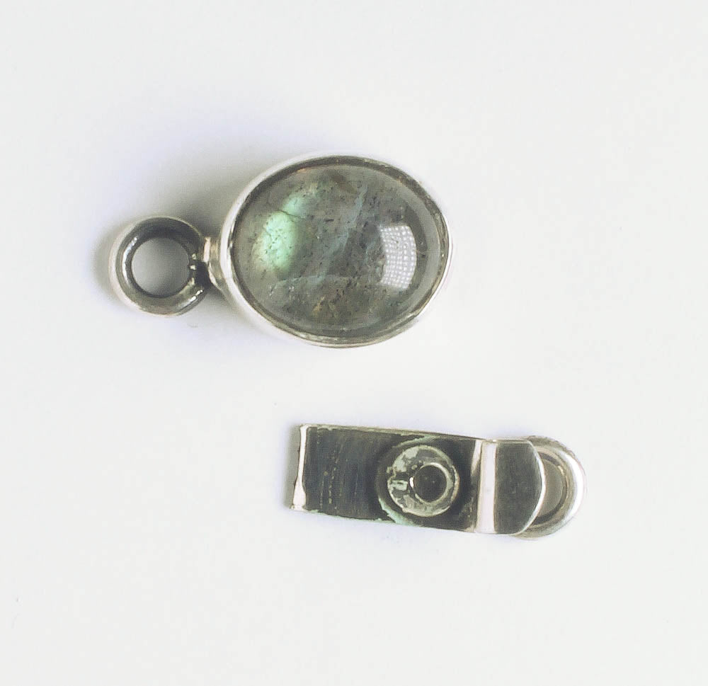 Single Strand Box Clasp - Sterling - 23x10mm