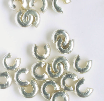 Crimp Cover Silver  - qty 20