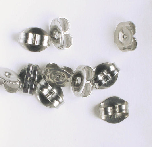 Earring Back, Stainless - 5 Pair