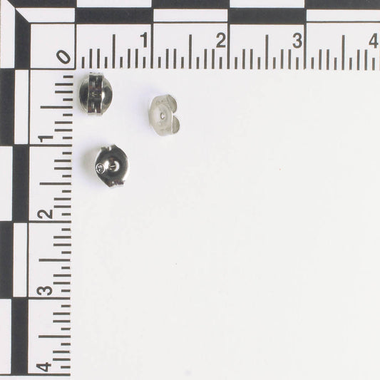 Earring Back, Stainless - 5 Pair