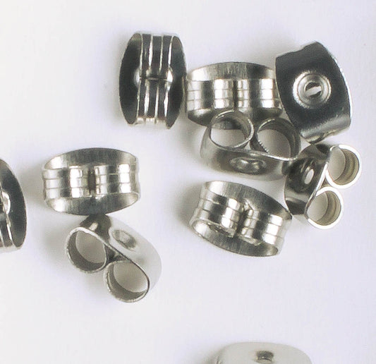 Earring Back, Stainless - 5 Pair