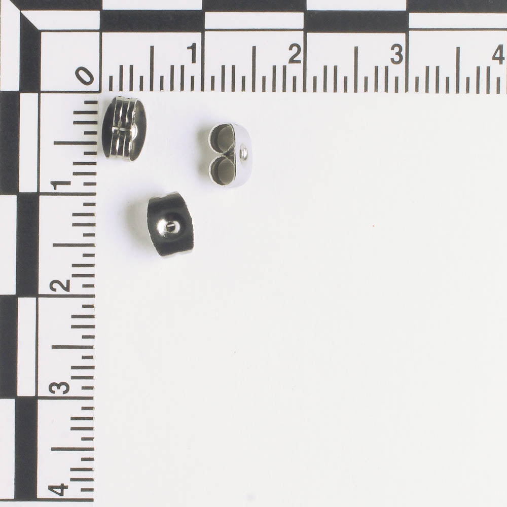 Earring Back, Stainless - 5 Pair