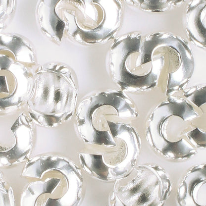 Crimp Cover Silver  - qty 20