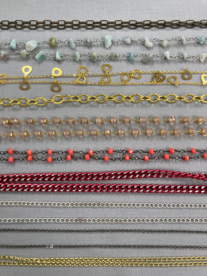 Assorted Chain - at least 12" long - 10 pieces