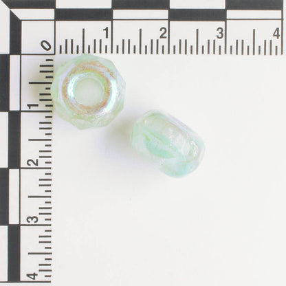 8x12mm Large Hole Roller bead Light Green and Gold