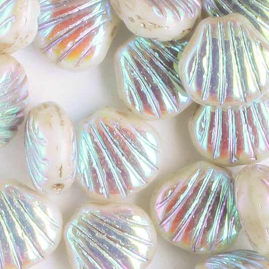 9mm Shell Bead - Ivory AB