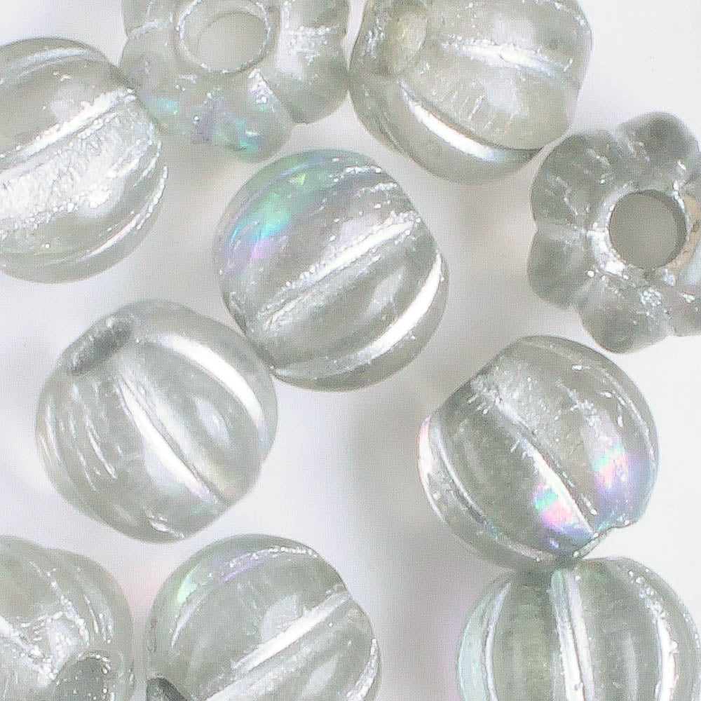 8mm Large Hole Melon - Silver AB