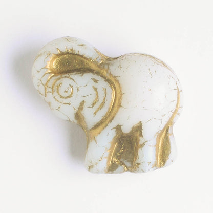 20x23mm Elephant - Ivory and Gold - each
