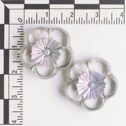 21mm Hibiscus Flower - Clear Silver AB - each