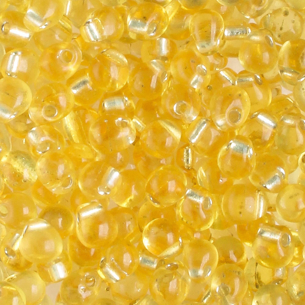 Fringe Bead, Silverlined Amber - 10 grams