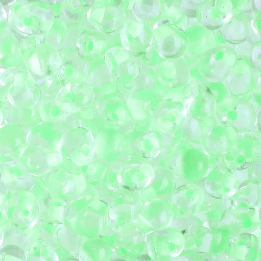 Fringe Bead, Color Lined Lime Green - 10 grams