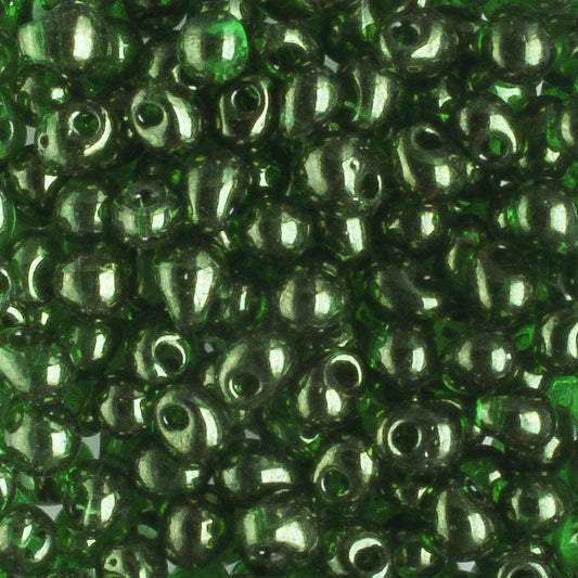 Fringe Bead, Dark Green Luster - 10 grams