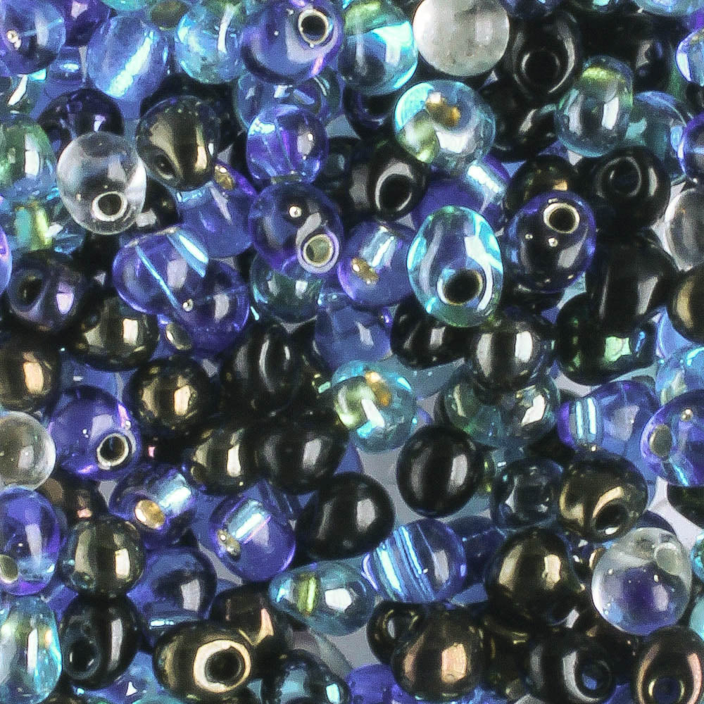 Fringe Bead, Blue Mix - 10 grams