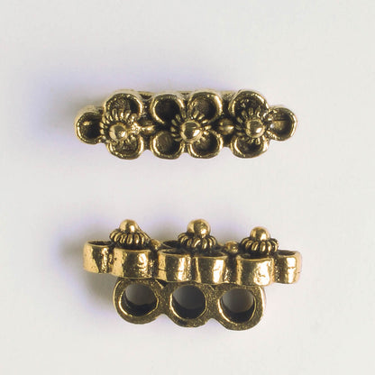 3 Strand Spacer Bar - Gold