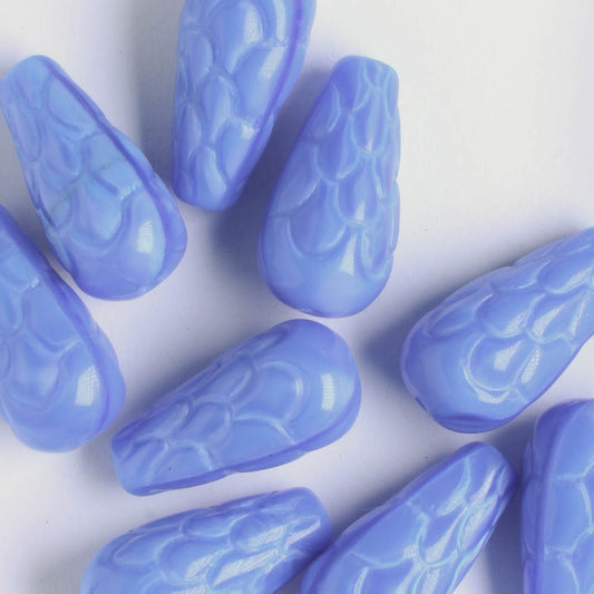 Textured Drop Bead - Light Blue